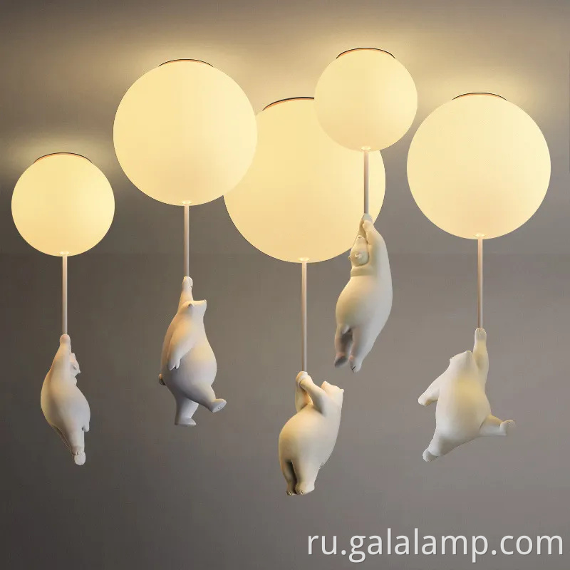 Современный скандинавский медведь светодиодный подвесной свет для детей